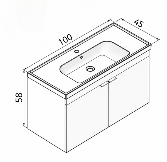 Orka Desna 100 cm, Çöl Beji, Banyo Dolabı Alt Modül Ve Lavabo, 5008747 - 8