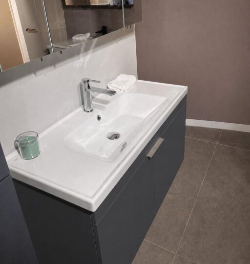 Orka Desna 100 cm, Mat Antrasit Banyo Dolabı Alt Modül Ve Lavabo, 5008732 - 7
