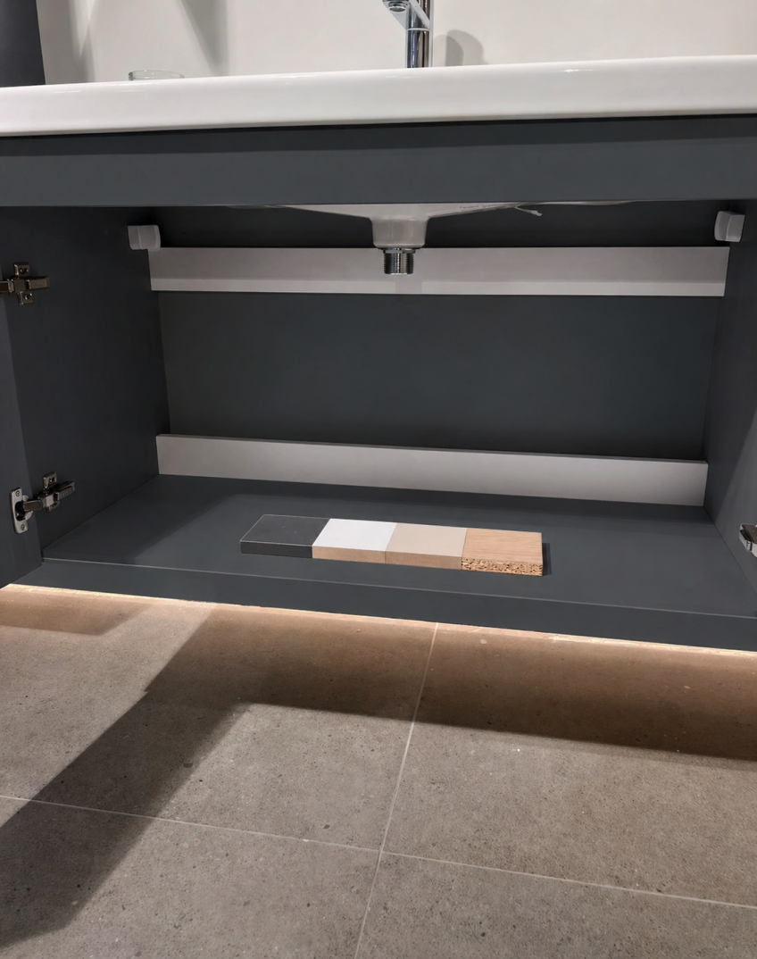 Orka Desna 100 cm, Mat Antrasit, Banyo Dolabı Takımı, (Dolaplı Ayna), 5008733 - 5