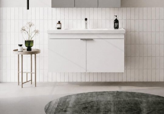 Orka Desna 100 cm, Mat Beyaz, Banyo Dolabı Alt Modül Ve Lavabo, 5008730 