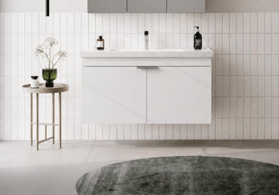 Orka Desna 100 cm, Mat Beyaz, Banyo Dolabı Alt Modül Ve Lavabo, 5008730 - 1