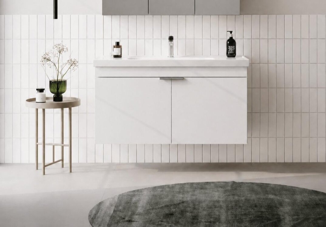Orka Desna 100 cm, Mat Beyaz, Banyo Dolabı Alt Modül Ve Lavabo, 5008730 - 2