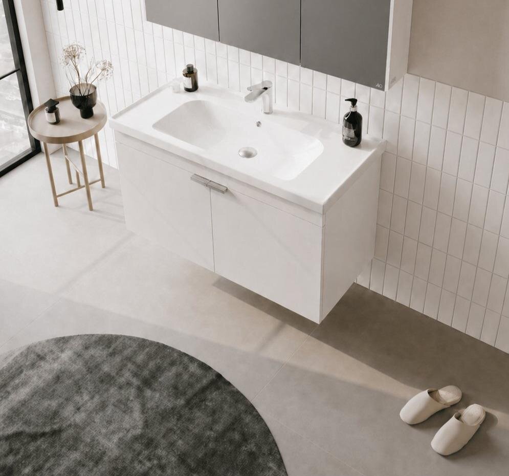 Orka Desna 100 cm, Mat Beyaz, Banyo Dolabı Alt Modül Ve Lavabo, 5008730 - 4
