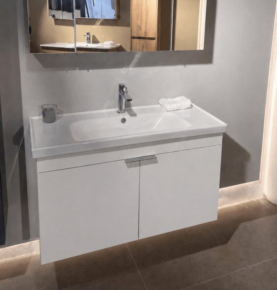 Orka Desna 100 cm, Mat Beyaz, Banyo Dolabı Alt Modül Ve Lavabo, 5008730 - 6