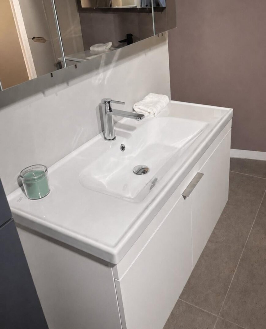 Orka Desna 100 cm, Mat Beyaz, Banyo Dolabı Alt Modül Ve Lavabo, 5008730 - 7