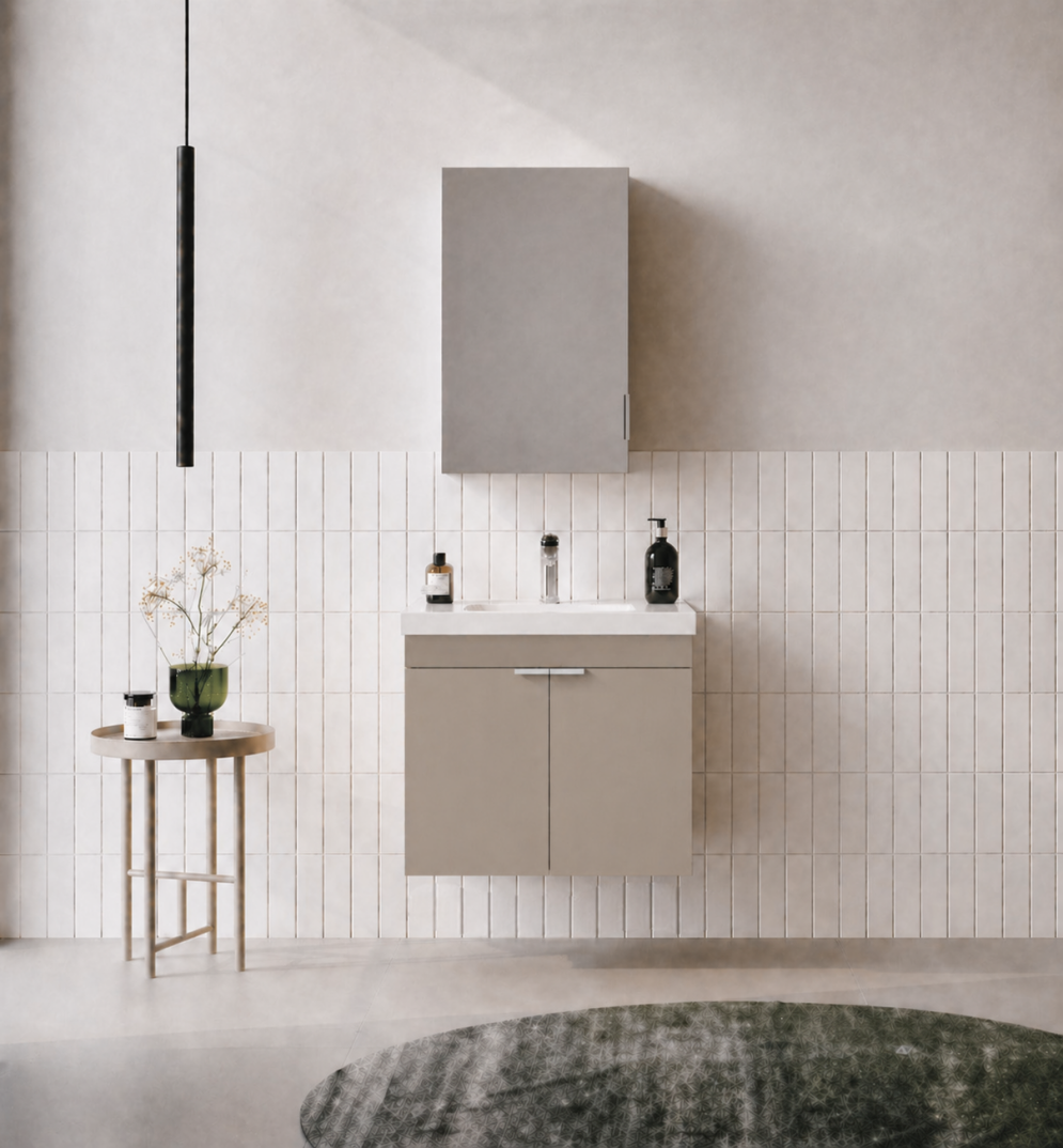 Orka Desna 50 cm, Çöl Beji, Banyo Dolabı Takımı, (Dolaplı Ayna), 5009176 - 1