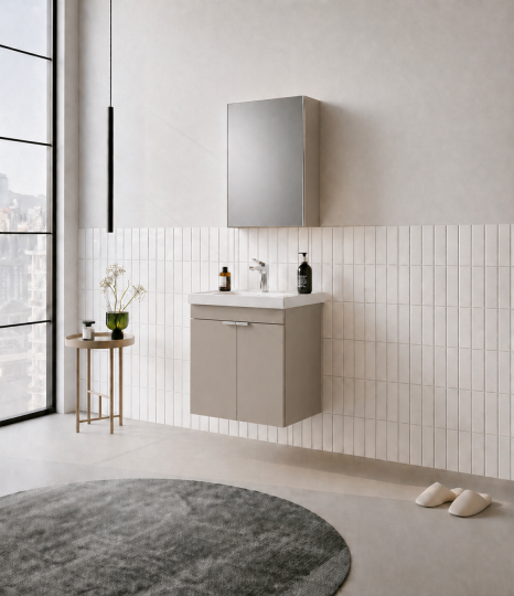 Orka Desna 50 cm, Çöl Beji, Banyo Dolabı Takımı, (Dolaplı Ayna), 5009176 - 3