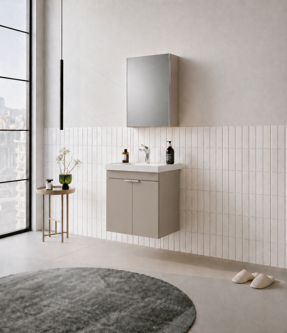 Orka Desna 50 cm, Çöl Beji, Banyo Dolabı Takımı, (Dolaplı Ayna), 5009176 - 3