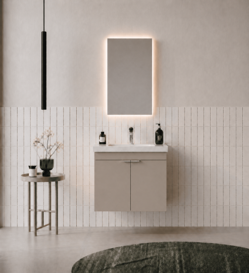 Orka Desna 50 cm, Çöl Beji, Banyo Dolabı Takımı, (Düz Ayna), 5008559 