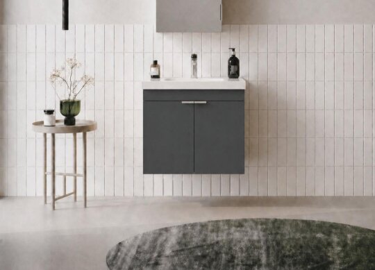 Orka Desna 50 cm, Mat Antrasit, Banyo Dolabı Alt Modül Ve Lavabo, 5007926 - 2