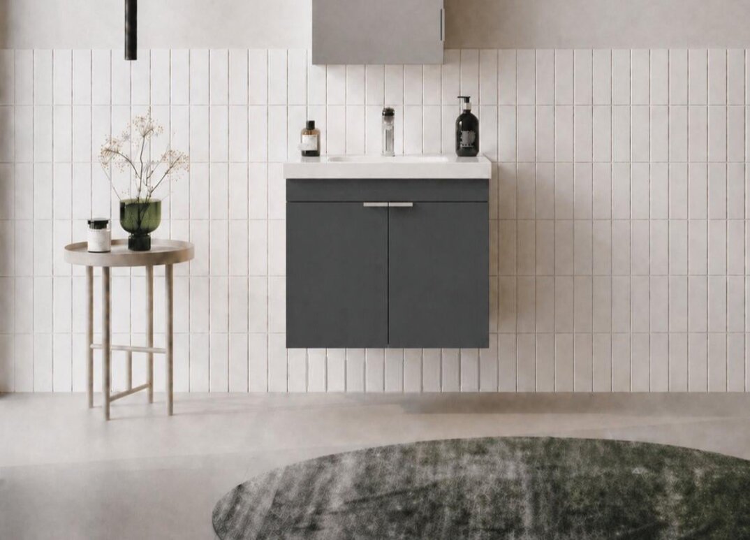Orka Desna 50 cm, Mat Antrasit, Banyo Dolabı Alt Modül Ve Lavabo, 5007926 - 2