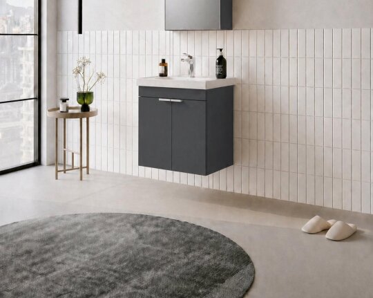 Orka Desna 50 cm, Mat Antrasit, Banyo Dolabı Alt Modül Ve Lavabo, 5007926 - 3