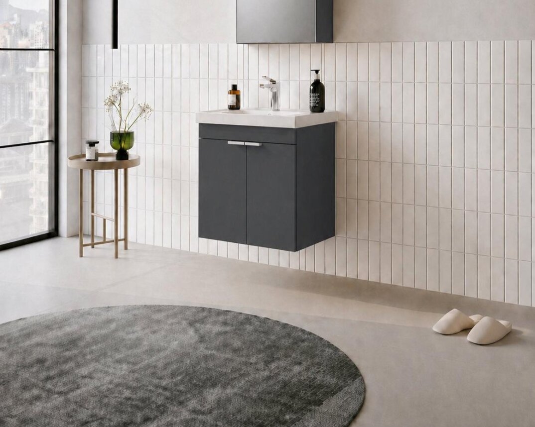 Orka Desna 50 cm, Mat Antrasit, Banyo Dolabı Alt Modül Ve Lavabo, 5007926 - 3