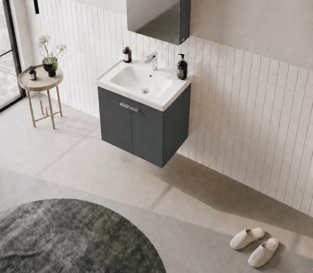Orka Desna 50 cm, Mat Antrasit, Banyo Dolabı Alt Modül Ve Lavabo, 5007926 - 4