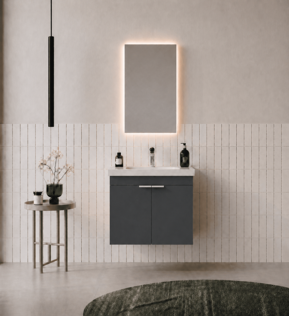 Orka Desna 50 cm, Mat Antrasit, Banyo Dolabı Takımı, (Düz Ayna), 5007927 - 2