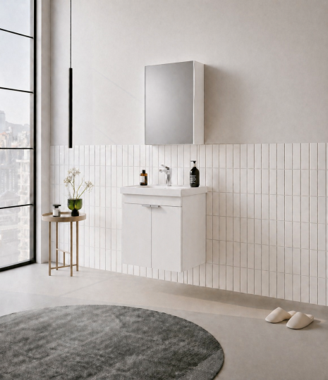 Orka Desna 50 cm, Mat Beyaz, Banyo Dolabı Takımı, (Dolaplı Ayna), 5009174 - 3