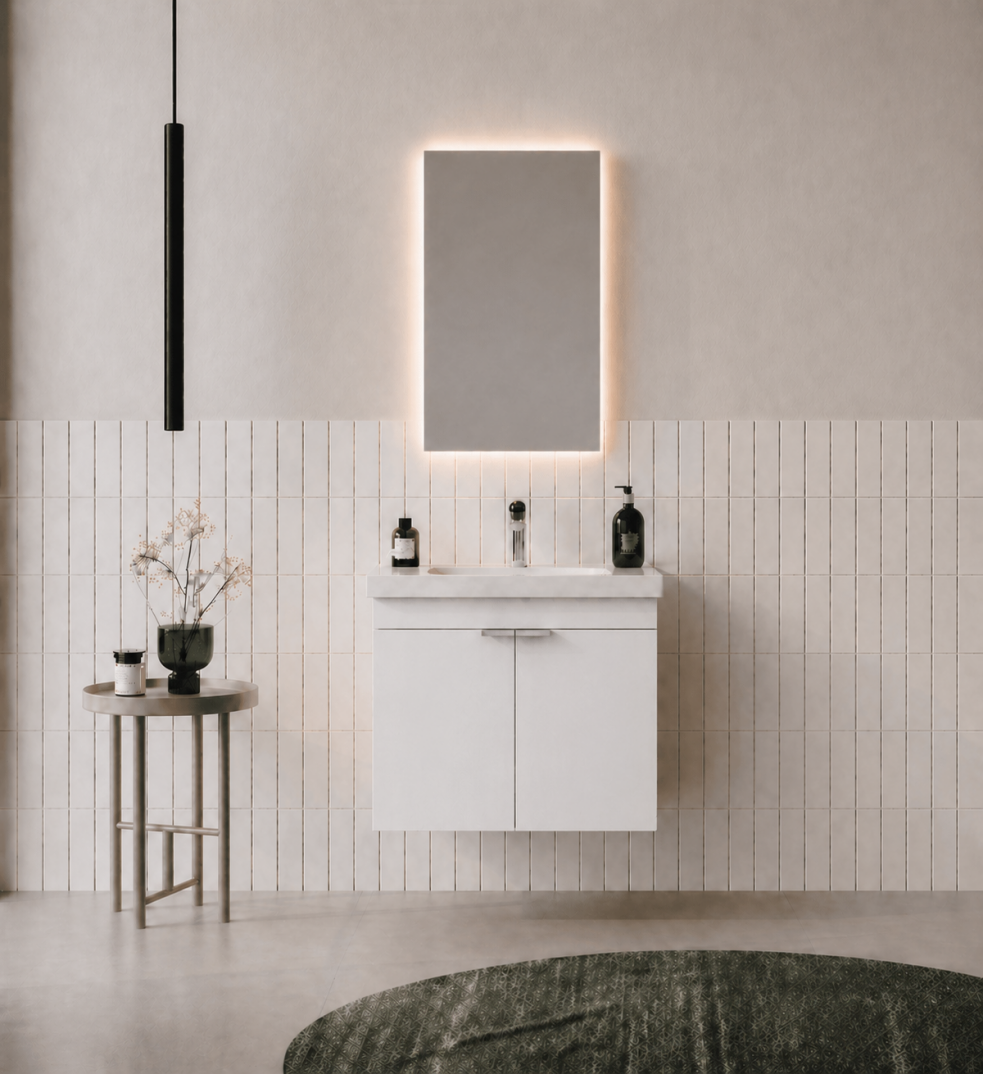 Orka Desna 50 cm, Mat Beyaz, Banyo Dolabı Takımı, (Düz Ayna), 5007919 - 2