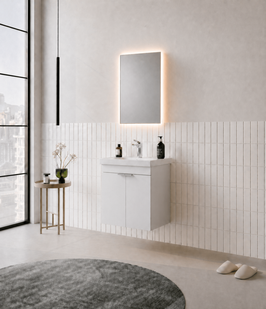 Orka Desna 50 cm, Mat Beyaz, Banyo Dolabı Takımı, (Düz Ayna), 5007919 - 3
