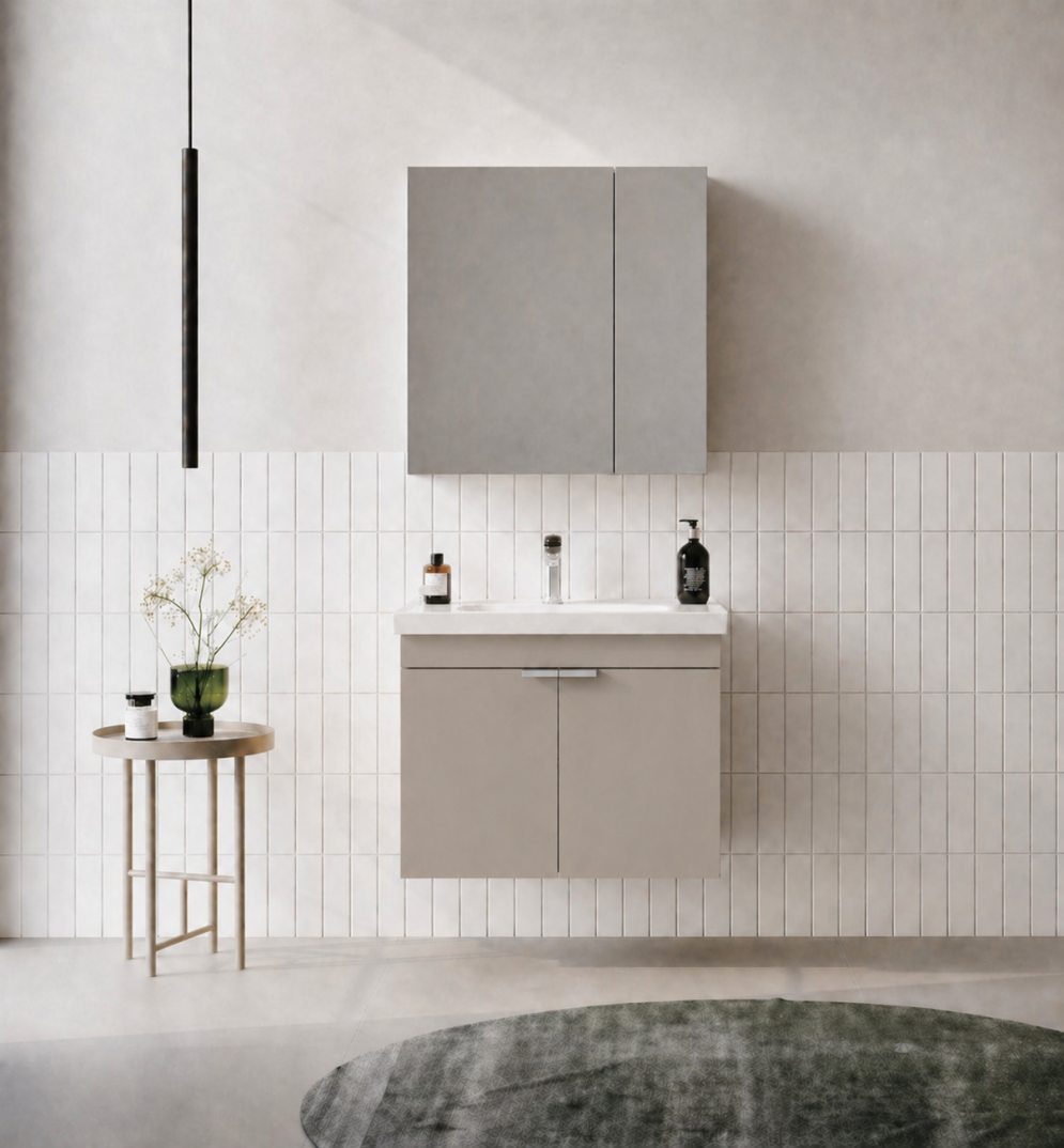 Orka Desna 60 cm, Çöl Beji, Banyo Dolabı Takımı, (Dolaplı Ayna),, 5008566 - 2