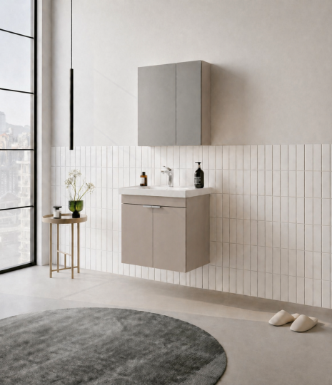 Orka Desna 60 cm, Çöl Beji, Banyo Dolabı Takımı, (Dolaplı Ayna),, 5008566 - 3