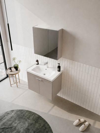 Orka Desna 60 cm, Çöl Beji, Banyo Dolabı Takımı, (Dolaplı Ayna),, 5008566 - 4