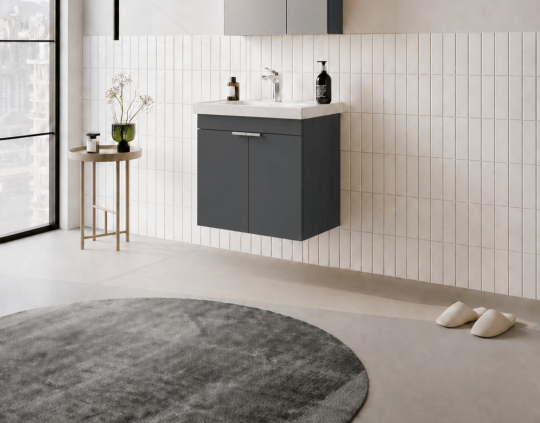 Orka Desna 60 cm, Mat Antrasit, Banyo Dolabı Alt Modül Ve Lavabo, 5007928 - 3