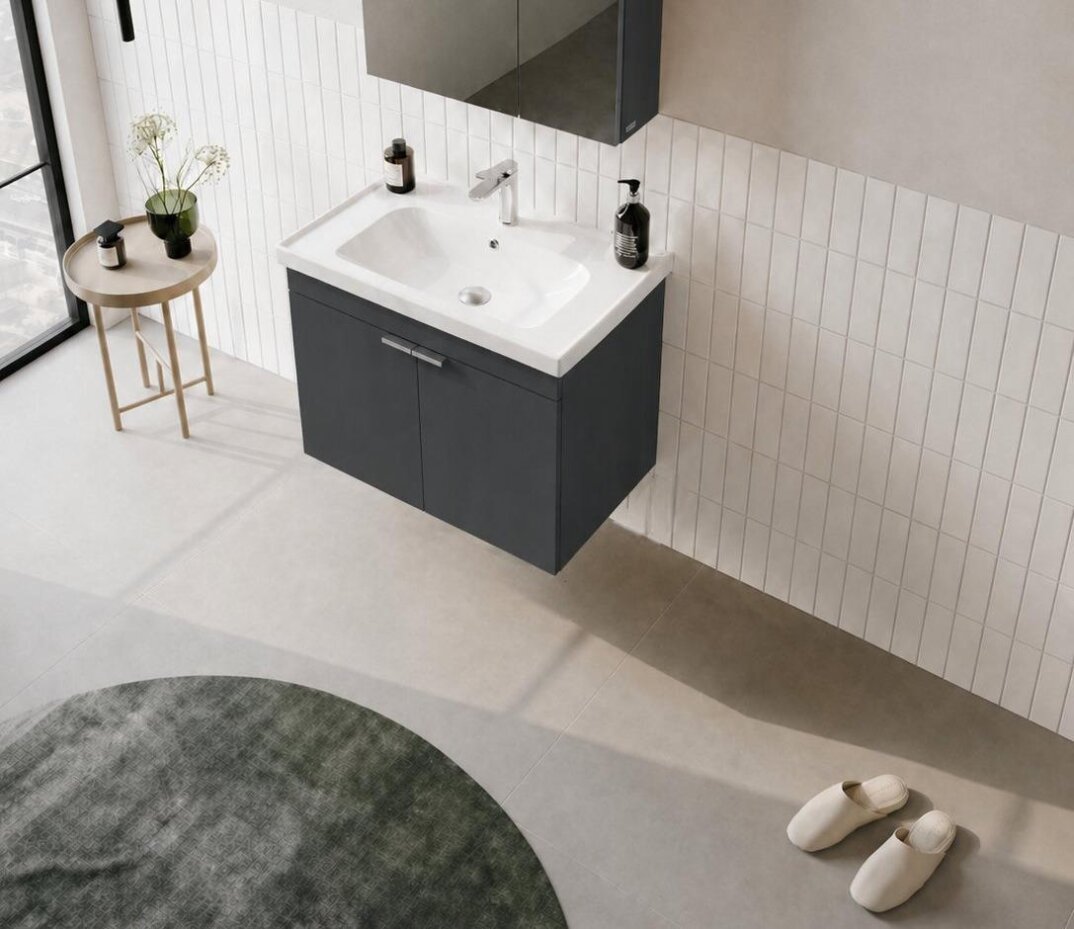 Orka Desna 60 cm, Mat Antrasit, Banyo Dolabı Alt Modül Ve Lavabo, 5007928 - 4