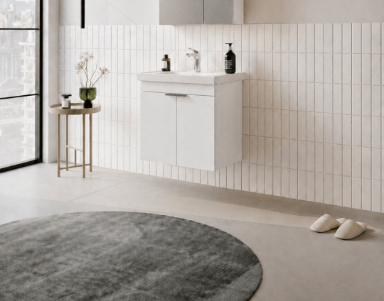 Orka Desna 60 cm, Mat Beyaz, Banyo Dolabı Alt Modül Ve Lavabo, 5007920 - 3