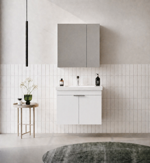 Orka Desna 60 cm, Mat Beyaz, Banyo Dolabı Takımı, (Dolaplı Ayna), 5007921 - 2