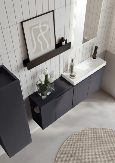 Orka Ferla 110 cm Antrasit Banyo Dolabı Alt Modül ve Lavabo - 3