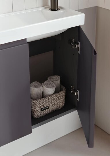 Orka Ferla 110 cm Mat Antrasit Banyo Dolabı Takımı - 4