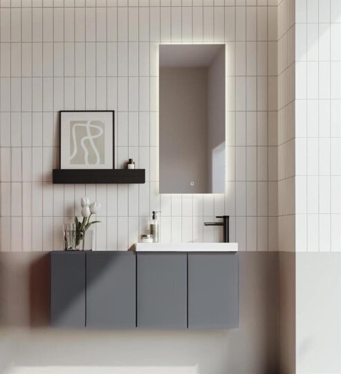 Orka Ferla 110 cm Mat Gri Banyo Dolabı Takımı - 2
