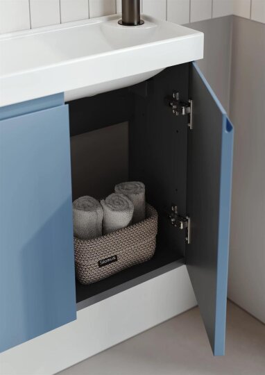 Orka Ferla 110 cm Mat Mavi Banyo Dolabı Takımı - 4