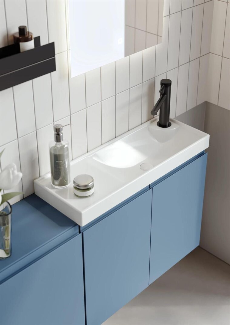Orka Ferla 110 cm Mat Mavi Banyo Dolabı Takımı - 6