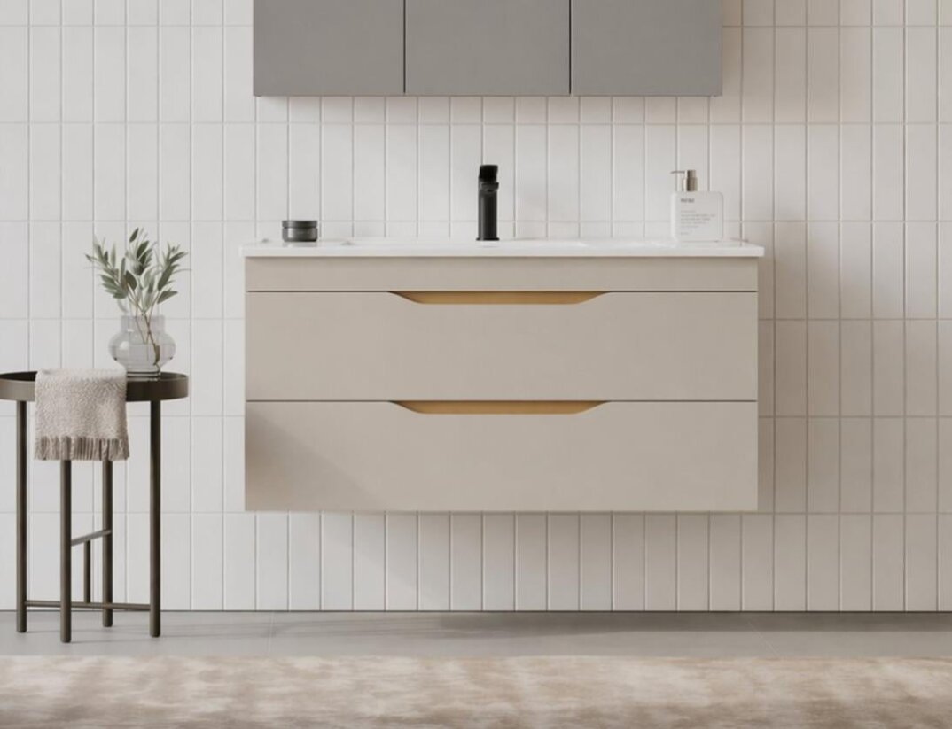 Orka Lena 100 cm Çöl Beji Banyo Dolabı Alt Modül Ve Lavabo (Çekmeceli), 5008054 - 2