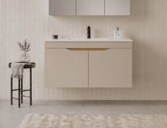 Orka Lena 100 cm Çöl Beji Banyo Dolabı Alt Modül Ve Lavabo (Kapaklı), 5008004 - 2