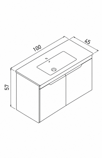 Orka Lena 100 cm Çöl Beji Banyo Dolabı Alt Modül Ve Lavabo (Kapaklı), 5008004 - 6