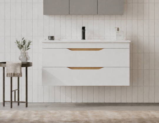 Orka Lena 100 cm Mat Beyaz Banyo Dolabı Alt Modül Ve Lavabo (Çekmeceli), 5008796 