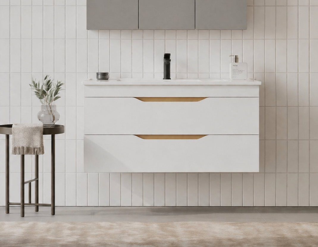 Orka Lena 100 cm Mat Beyaz Banyo Dolabı Alt Modül Ve Lavabo (Çekmeceli), 5008796 - 2