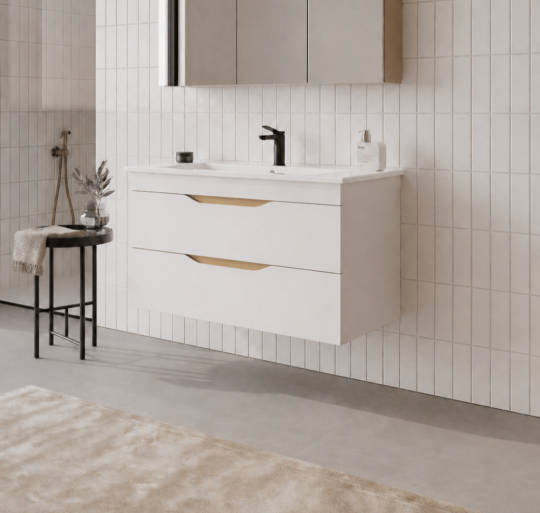 Orka Lena 100 cm Mat Beyaz Banyo Dolabı Alt Modül Ve Lavabo (Çekmeceli), 5008796 - 3