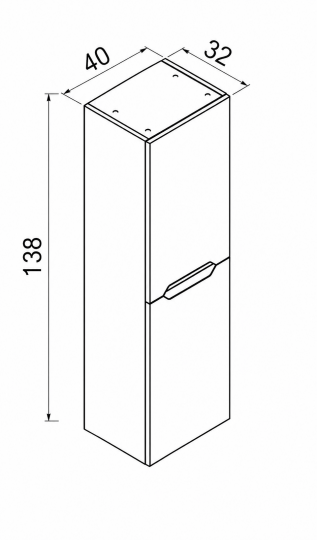 Orka Lena 40 cm Boy Dolabı Mat Beyaz, 3010351 - 4