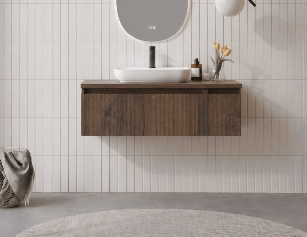 Orka Lentia 100 cm Ceviz Banyo Dolabı Alt Modül Ve Lavabo, 5007090 - 1