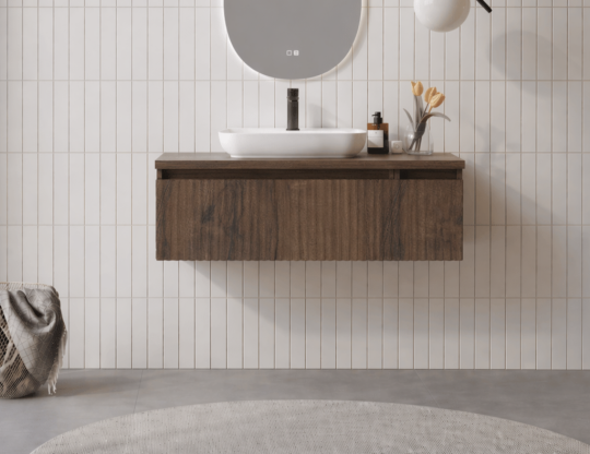 Orka Lentia 100 cm Ceviz Banyo Dolabı Alt Modül Ve Lavabo, 5007090 - 2