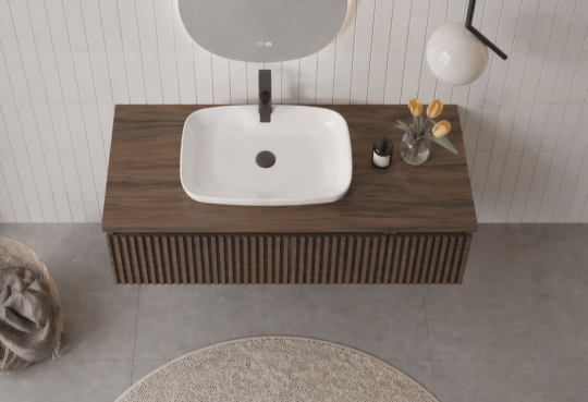 Orka Lentia 100 cm Ceviz Banyo Dolabı Alt Modül Ve Lavabo, 5007090 - 3