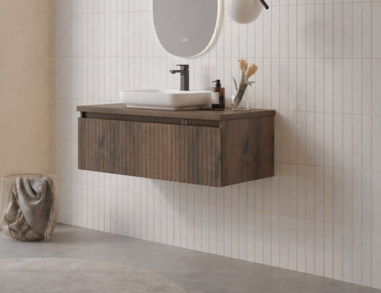 Orka Lentia 100 cm Ceviz Banyo Dolabı Alt Modül Ve Lavabo, 5007090 - 4