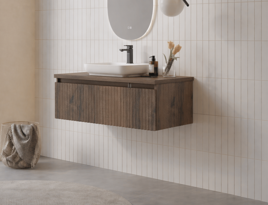 Orka Lentia 100 cm Ceviz Banyo Dolabı Alt Modül Ve Lavabo, 5007090 - 4