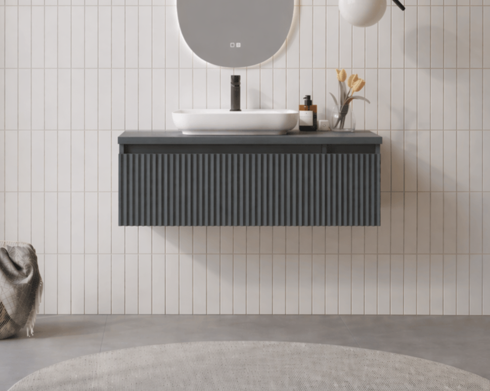 Orka Lentia 100 cm Mat Antrasit Banyo Dolabı Alt Modül Ve Lavabo, 5007087 - 1