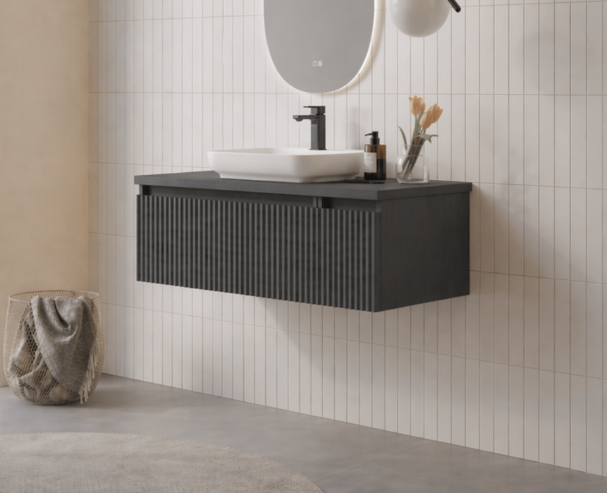 Orka Lentia 100 cm Mat Antrasit Banyo Dolabı Alt Modül Ve Lavabo, 5007087 - 4