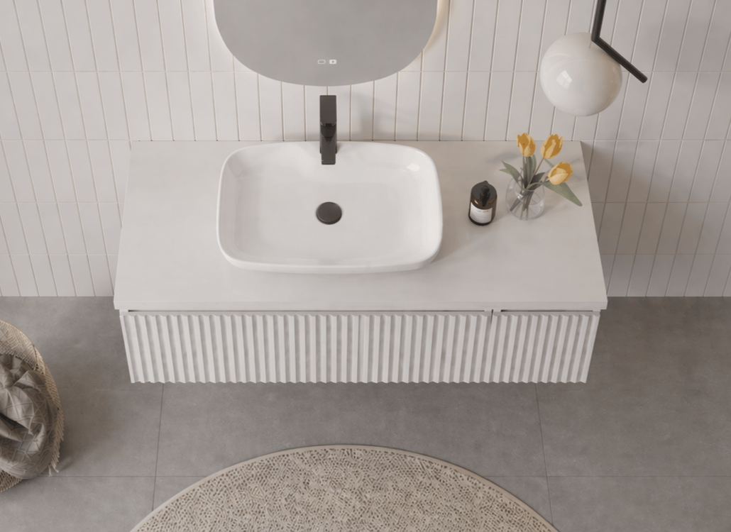 Orka Lentia 100 cm Mat Beyaz Banyo Dolabı Alt Modül Ve Lavabo, 5007086 - 3