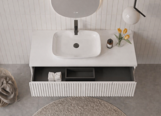 Orka Lentia 100 cm Mat Beyaz Banyo Dolabı Alt Modül Ve Lavabo, 5007086 - 5